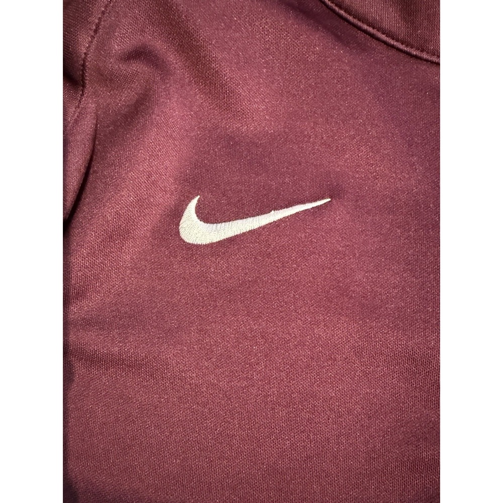 Nike Team Dri-FIT 1/4 Zip Short Sleeve Pullover Maroon White Men's Small Golf - Picture 3 of 10